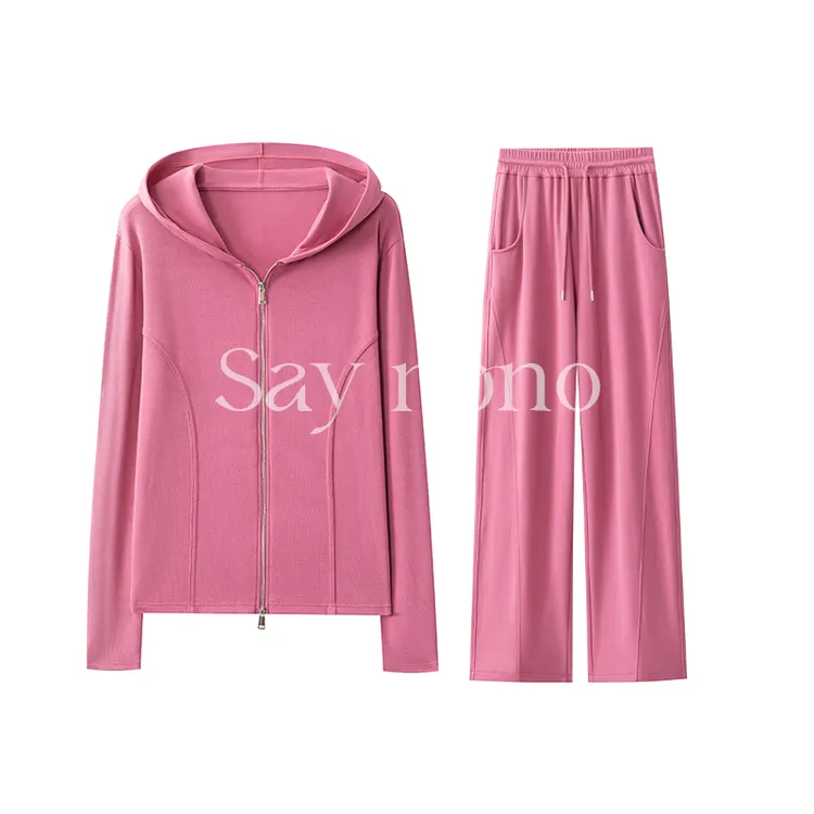 懒猫nono│Saynono 运动休闲连帽上衣+休闲裤套装/YF3751