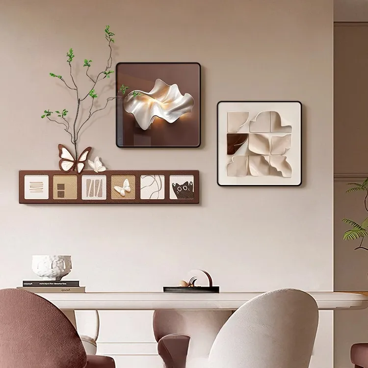 意式极简客厅壁画高级感餐厅装饰画饭厅走廊组合画沙发背景墙挂画