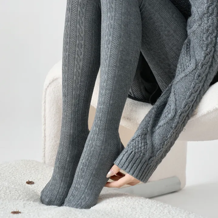 阿琳ALIN同款桑蚕丝羊毛薄绒加厚条纹连裤袜抗起球打底AL5PD411