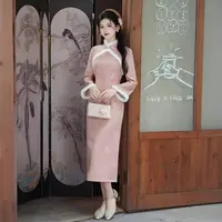 苏故里【浮生若茶】冬款文艺气质修身高端日常旗袍奢华气质衣长120