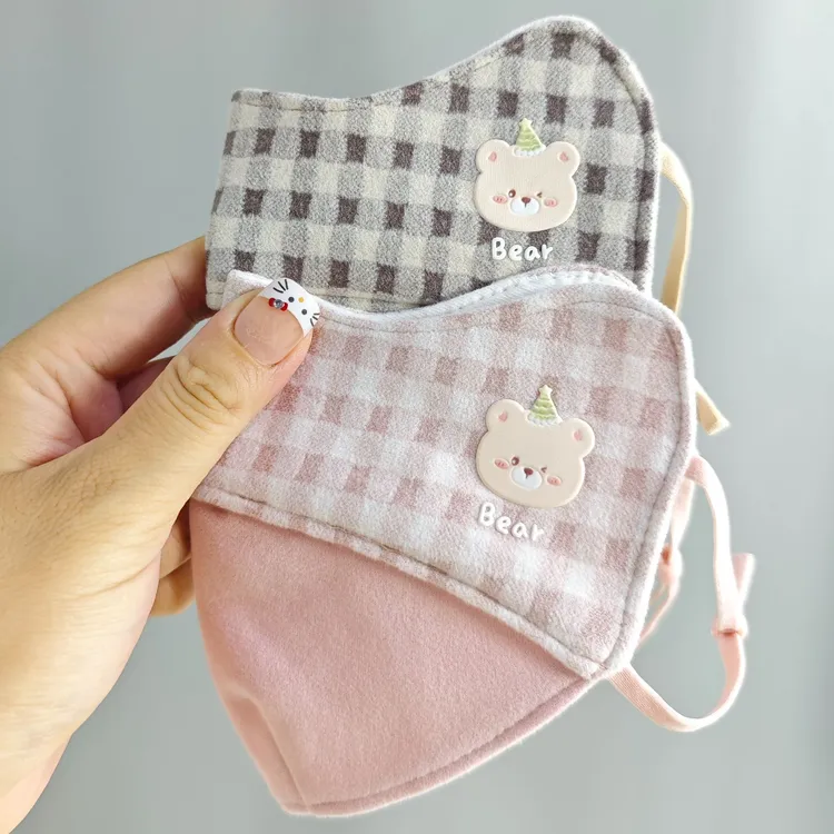 儿童保暖口罩秋冬季小熊可爱宝宝口罩可水洗防风防寒3到6到12岁男