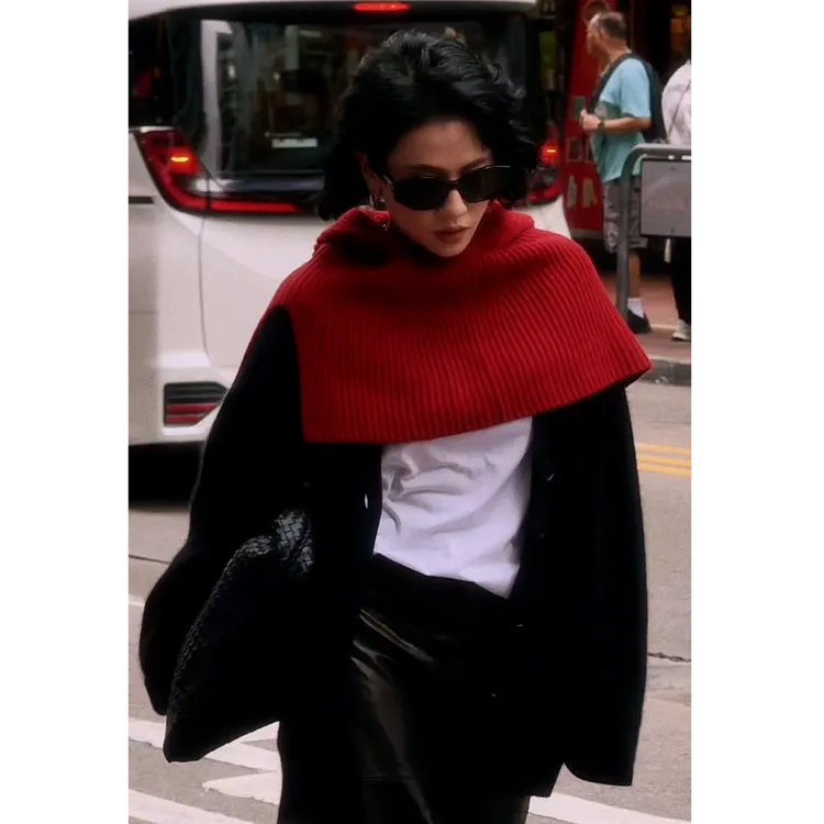 W.Diva【丰盈】复古慵懒风单排扣双口袋V领刺绣开衫毛衣4Z1189210