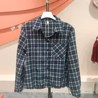 2025春秋新款时尚百搭格子磨毛衬衫休闲显瘦洋气上衣2510-1长55
