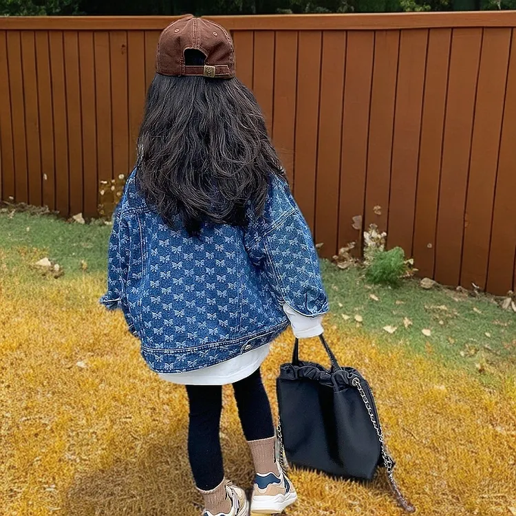 儿童百搭宝宝外套高温宽松新款复古提花印花外衣洋气奢华时尚春秋