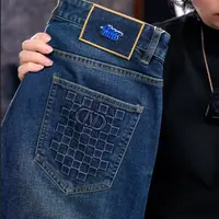 【黑金系列】68024牛仔裤男士直筒休闲裤宽松