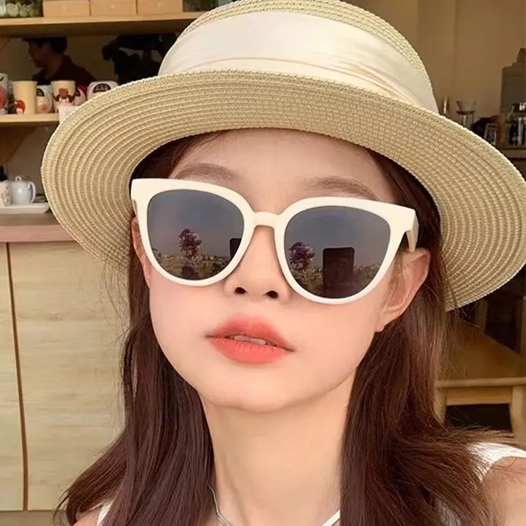 白框太阳镜女2025新款韩版显脸小防紫外线偏光防晒墨镜高级感眼镜