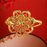 【璐璐甄选】高端大气流行合金牡丹花立体花朵戒指/指环（ZL7048）