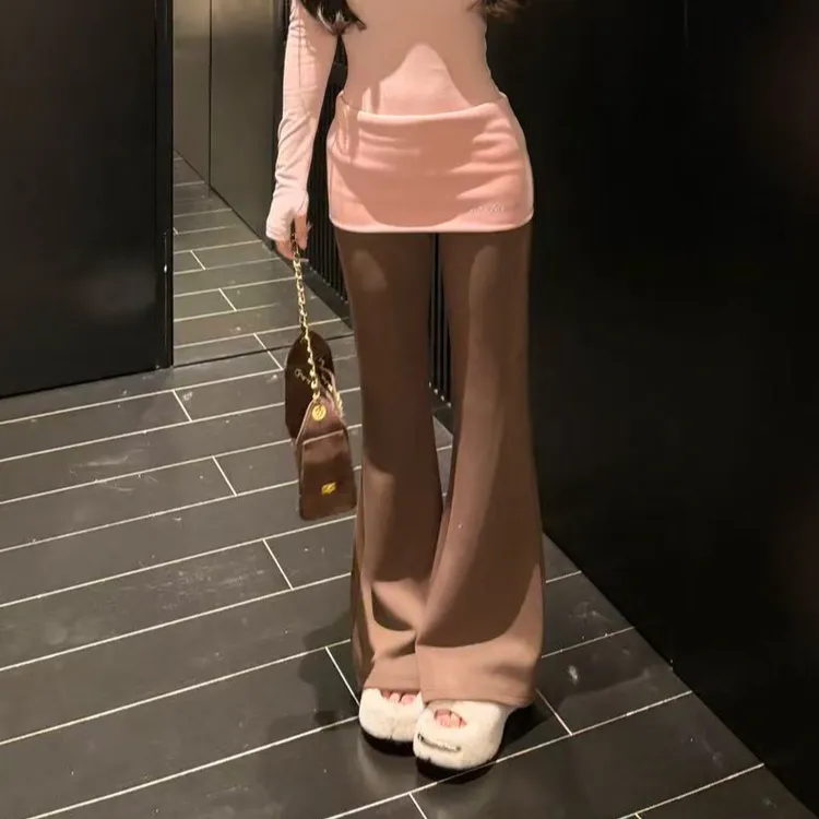 GUIDI GUDI【青提气泡】轻奢感时尚气质休闲裤/黄加蓝