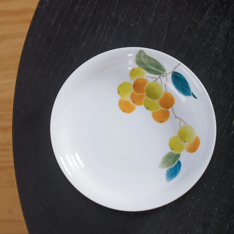 I3景德镇陶瓷釉下纯手绘原创五彩高温枇杷七寸深盘