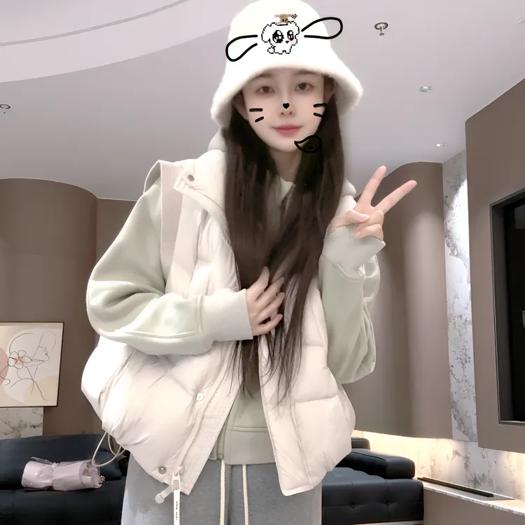 宿慕SUMU女装90%白鸭绒马甲羽绒马甲2025秋冬新款洋气叠穿马夹126