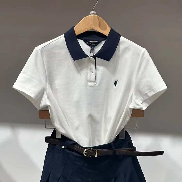 POLOWALK女士夏季POLO衫简单百搭显气质显瘦[上衣]