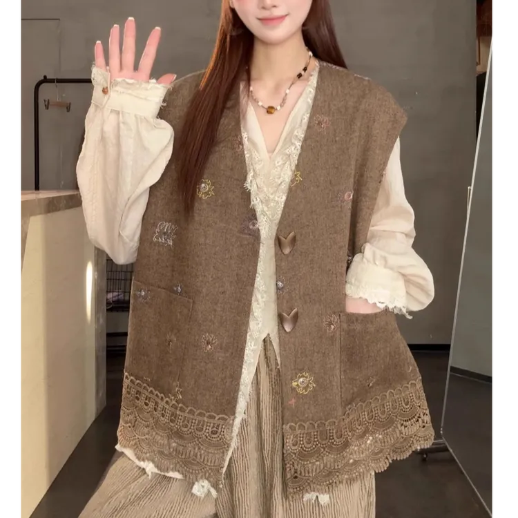 法式小香风马甲毛衣背心新款秋冬无袖坎肩开衫上衣马甲女士外穿