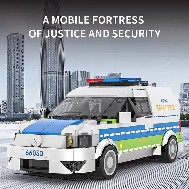 砖悦欧洲警用冲锋车小颗粒模型军用悍马H1拼装自卸车美式卡车玩具