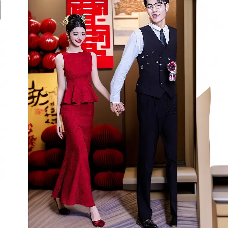 新中式敬酒服新娘2025新款酒红色订婚礼服女气质结婚回门便装显瘦