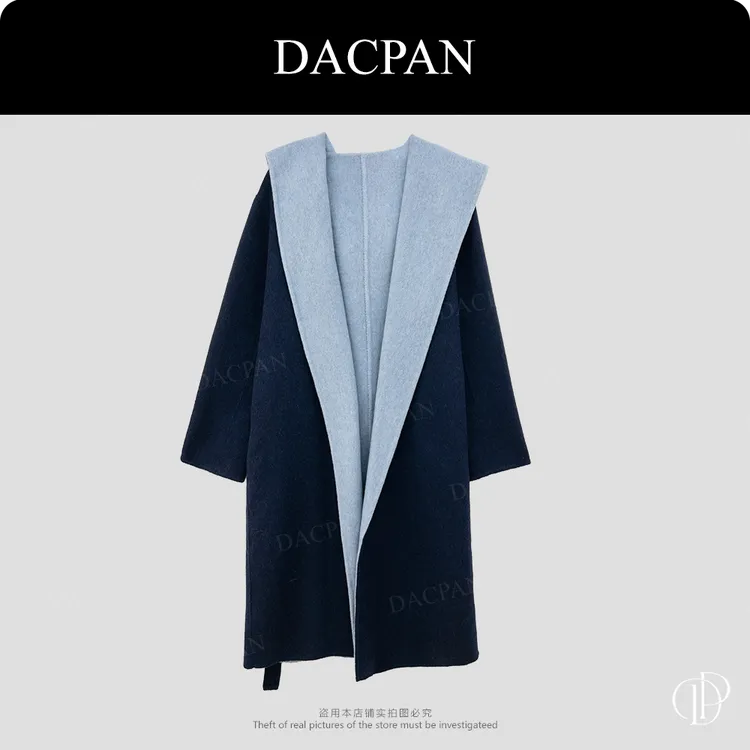 DACPAN-“哈利波特”羊毛慵懒感连帽长款外套 2025/盼·PP 8297