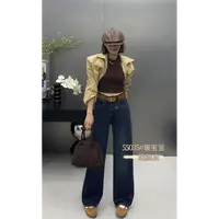 王永家~秋冬新款百搭休闲弹力直筒阔腿牛仔裤55035