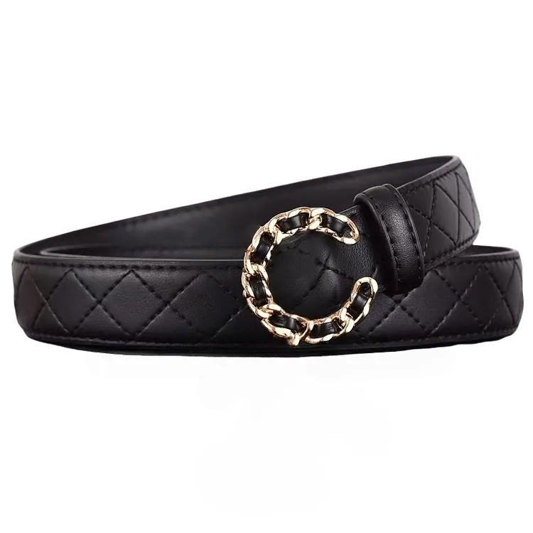 【穿搭必备】C扣潮流小香风腰带黑色百搭高档牛仔裤腰带2025皮带