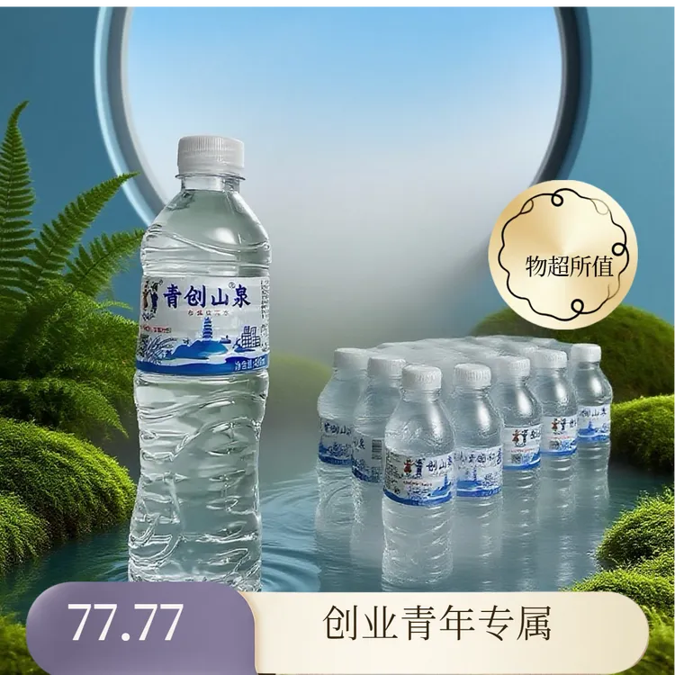 创业青年专属  青创山泉优质纯净水纯天然488ml*24瓶整件拍一发三