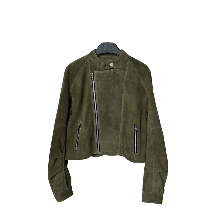 小个子必入高级感短款反绒女皮衣-秋冬百搭休闲复古真皮皮衣夹克