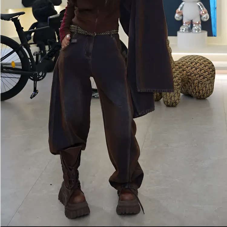 2025冬季新款气质百搭加厚休闲牛仔裤女