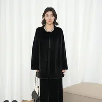 「威尼斯」衣长75cm 紫金短二皇冠天鹅绒水貂外套新品