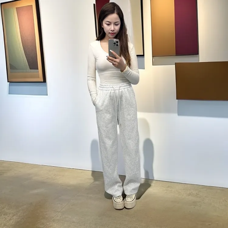 【春季裤子】25年春季新款爆款香蕉裤束脚裤透气百搭休闲针织轻奢