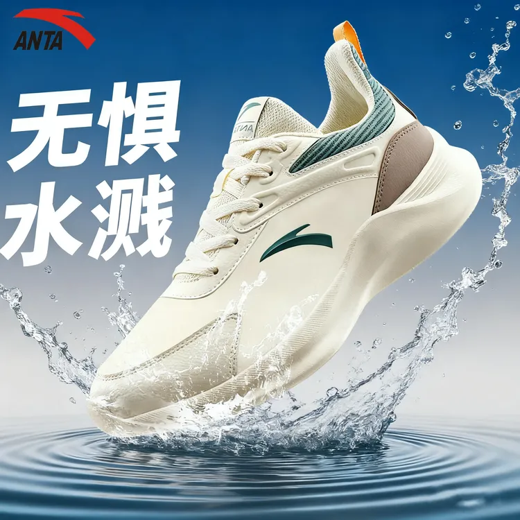 安踏男鞋跑步鞋子官方正品男款秋冬皮面防泼水保暖休闲鞋运动鞋男