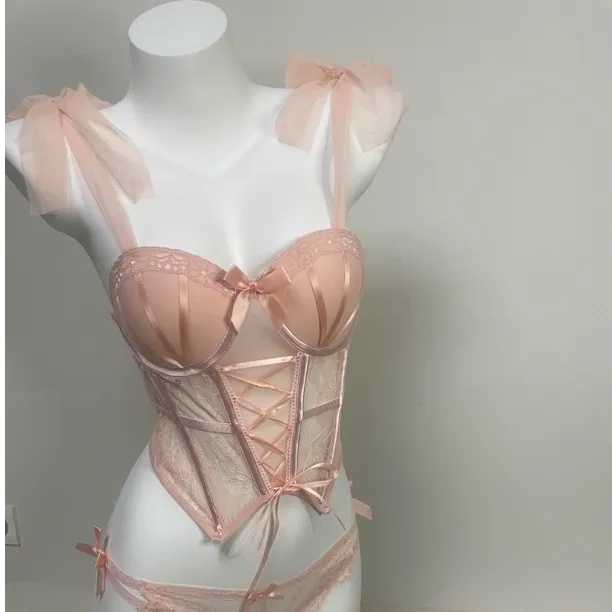 约会神器纯欲辣妹必备钢圈胸垫聚龙透视性感上衣蕾丝内裤制服套装