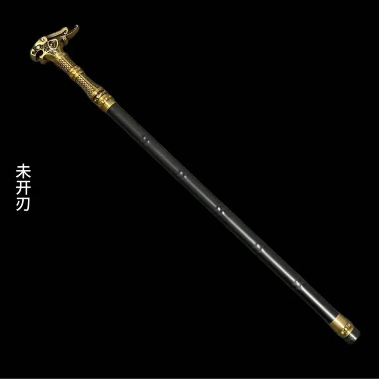（单龙头）升级拐杖棍里反接破甲三棱锥淬火轨道钢工艺品摆件未开刃商品图