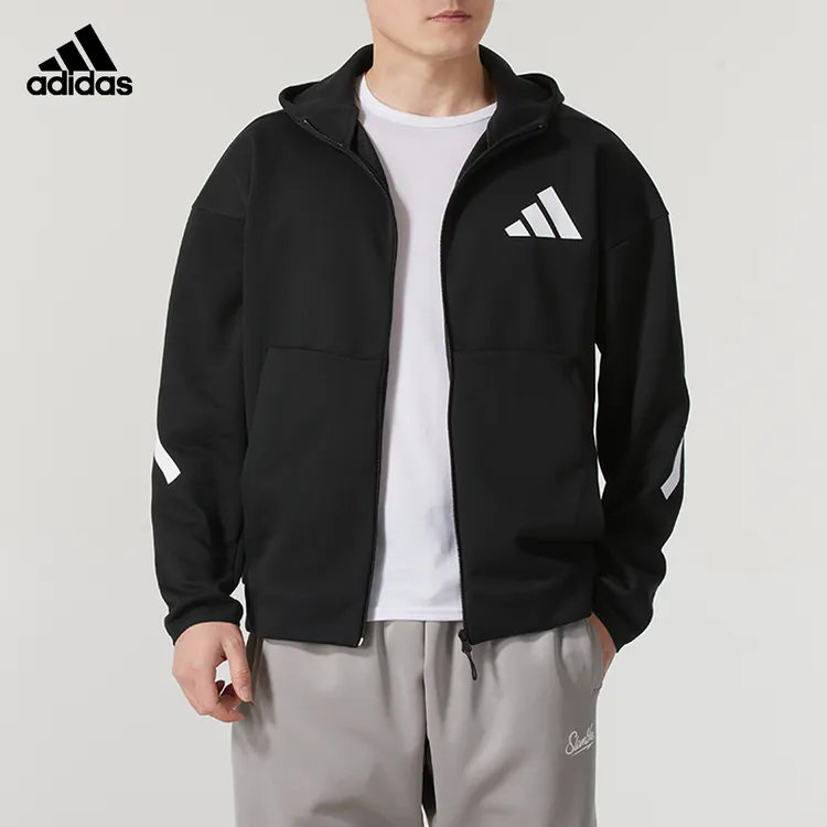 阿迪达斯adidas男装2025新款跑步健身训练休闲连帽夹克外套JD5984