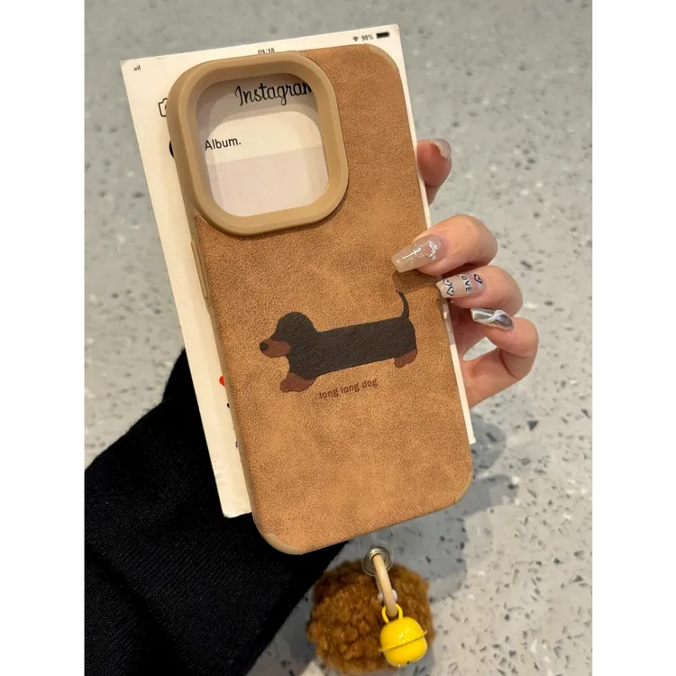 诚星泽贴皮腊肠狗适用苹果16PRO手机壳iPhone15/14新款13全包12软