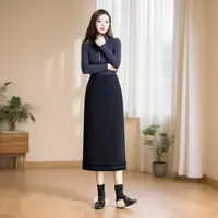 66857#【木兮兮专属】2025年秋冬季新款两口袋休闲显瘦百搭半身裙