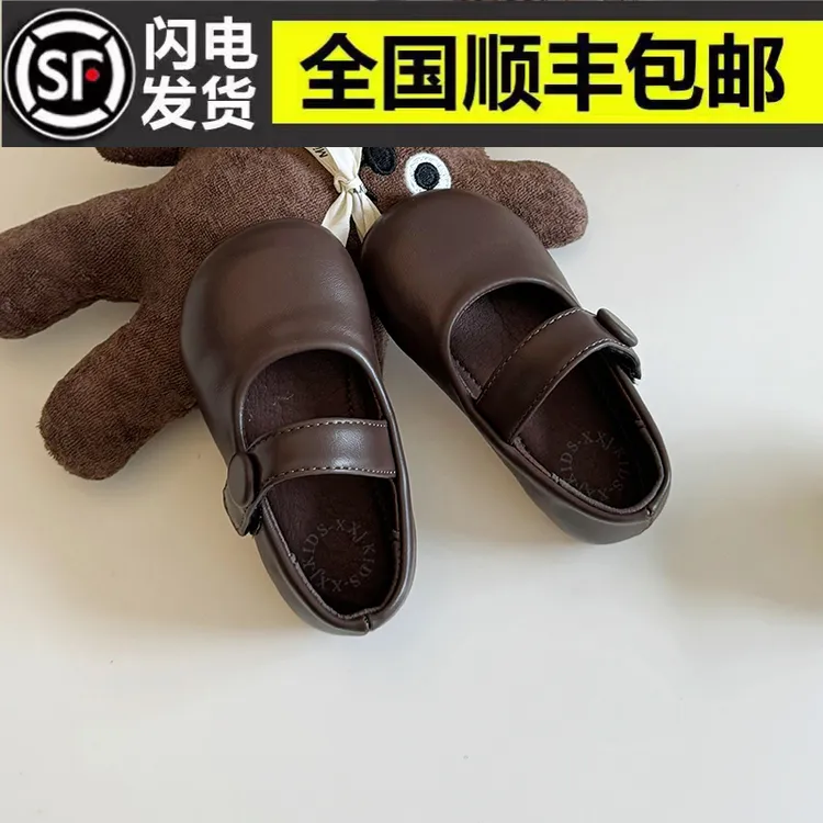 女童皮鞋黑色公主单鞋春秋新款儿童鞋子软底女童鞋子