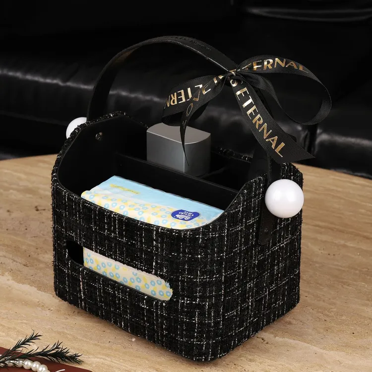 恩妮小香风可旋转纸巾盒客厅轻奢高档纸抽盒桌面多功能创意收纳盒