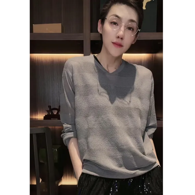 进口纱线  双色长袖  CX0133