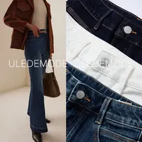 ULEDEMODE美国莱卡弹性 新疆长绒棉 微喇超模牛仔裤*YL072