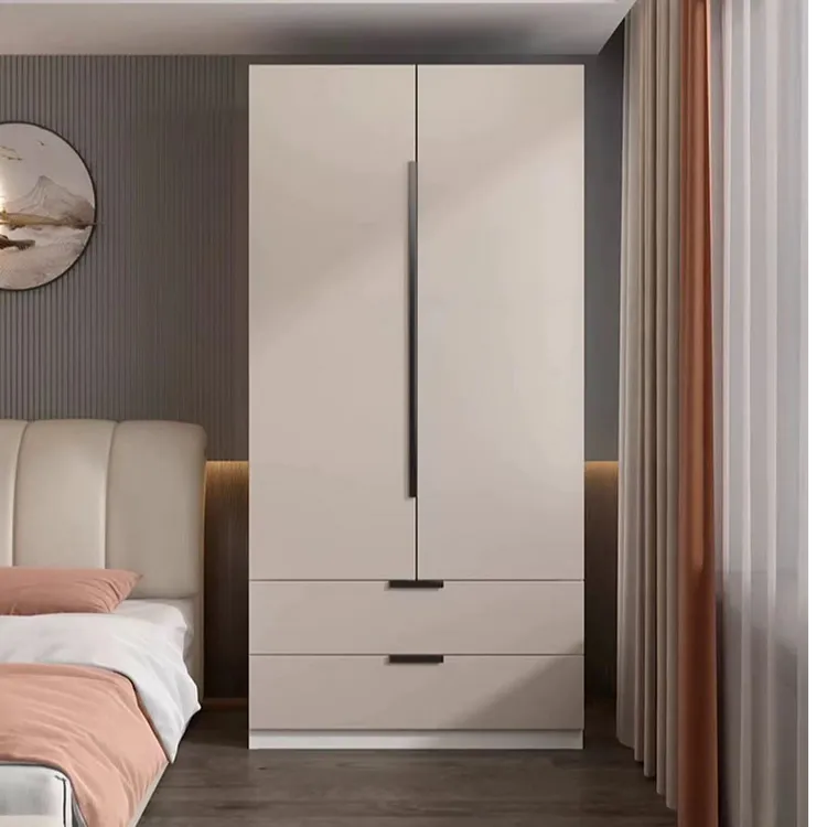 实木衣柜家用卧室简约儿童衣橱双门储物柜小户型出租房用衣柜