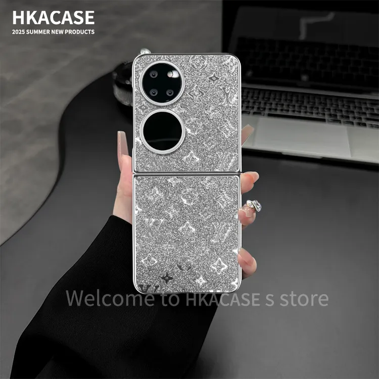 适用华为p50pocket新款二合一折叠LV闪粉全包简约ins手机壳