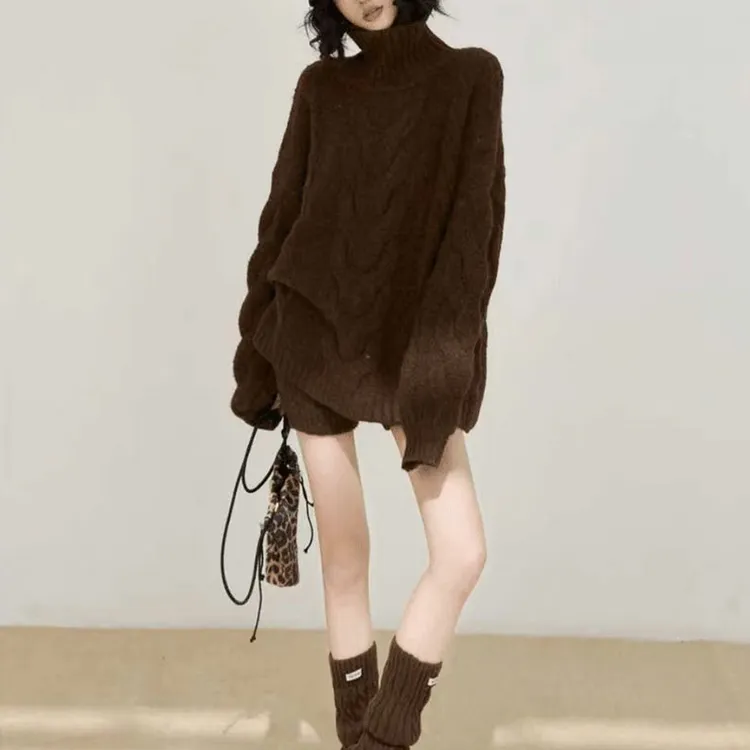 【京洛佳人】2025年秋冬新款韩系复古彩点时尚套装女休闲百搭两件套