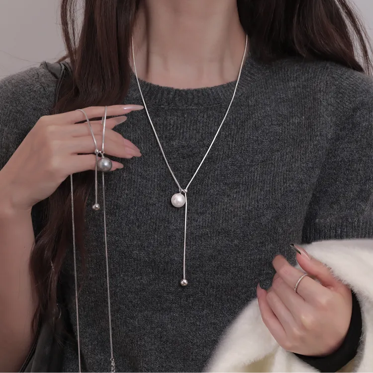 CUOOYINO/初影 铜合金项链 【茉莉】精致百搭长款项链设计感毛衣链