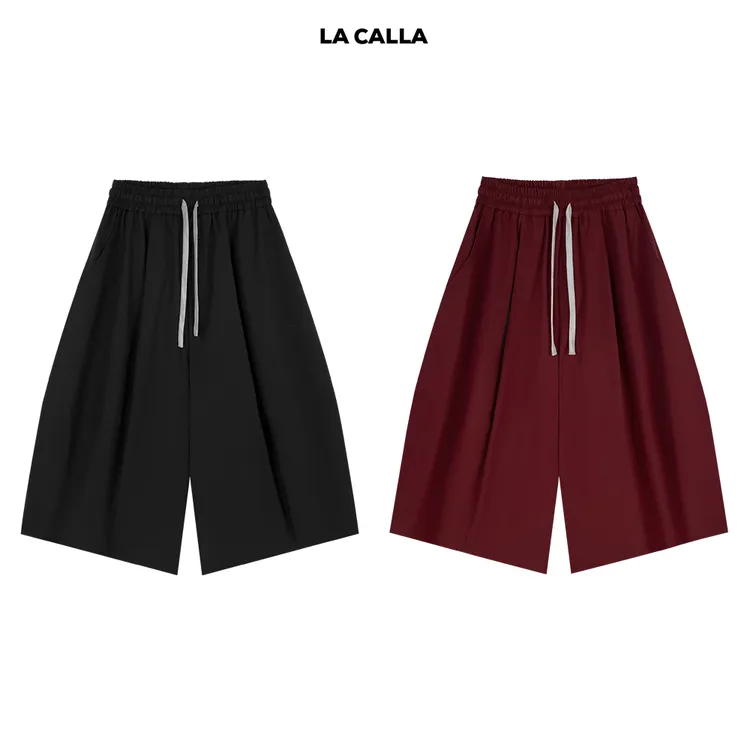 LA CALLA Ro绳裤日系极简抽绳松紧腰裙裤OY52-2163