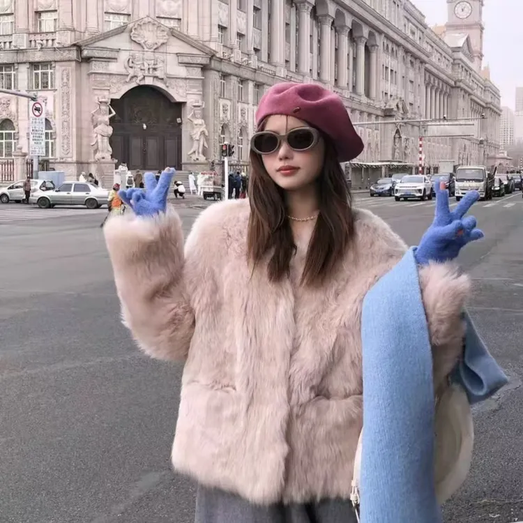 “巴比伦幻夜”2025年新款托卡皮毛一体海宁皮草冬季保暖女装短外套