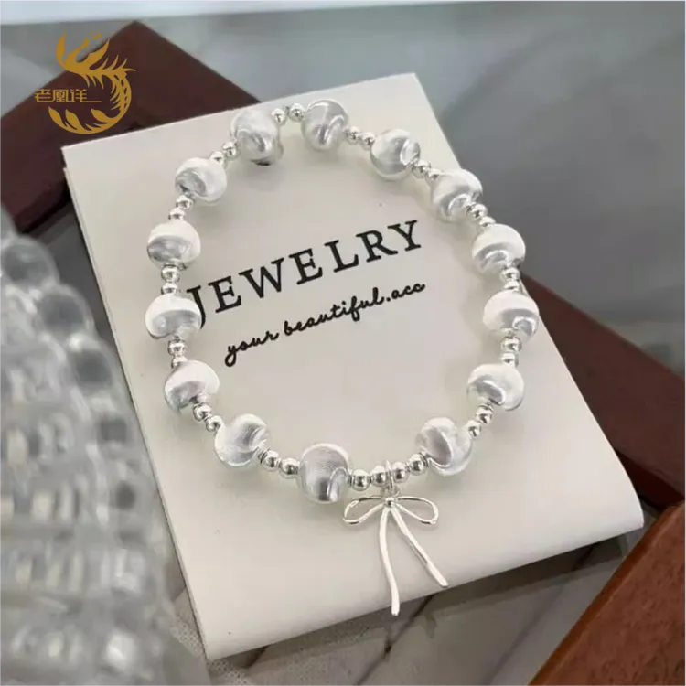 老凤祥足银999蝴蝶结猫眼珠手链INS风小众设计感