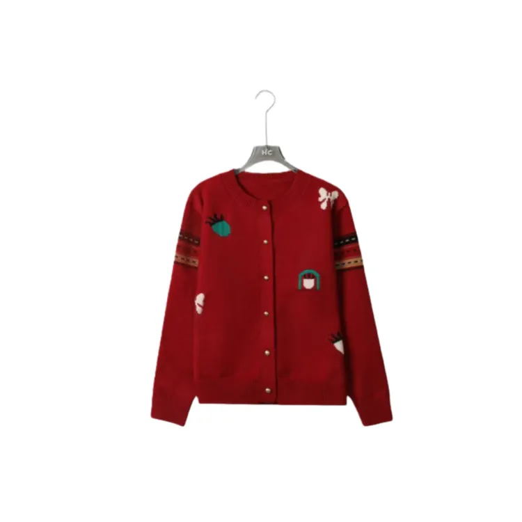 小房子提花~2025秋冬气质显白欧货减龄针织衫开衫4655