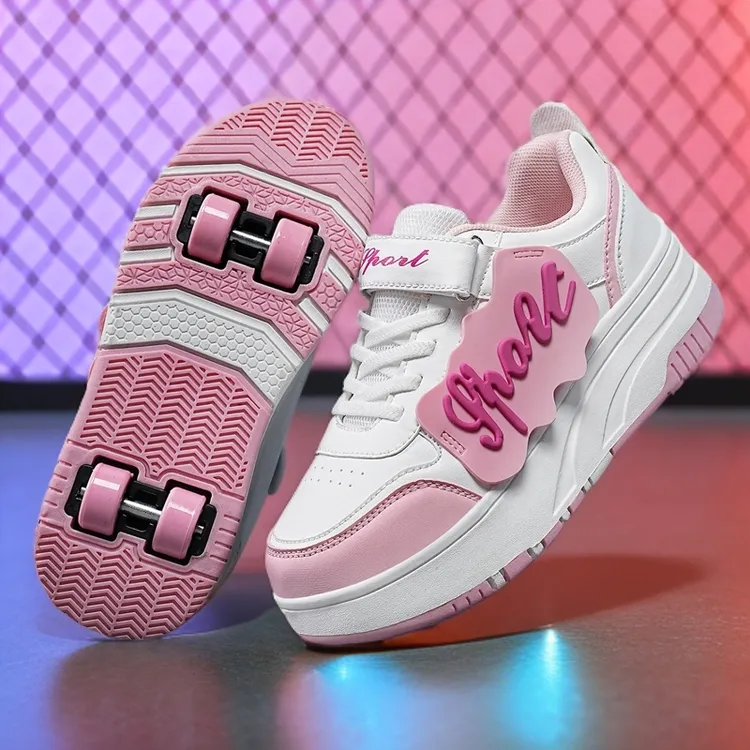 暴走鞋女童新款儿童带轮运动鞋隐形四轮男孩轮滑鞋中大童溜冰板鞋