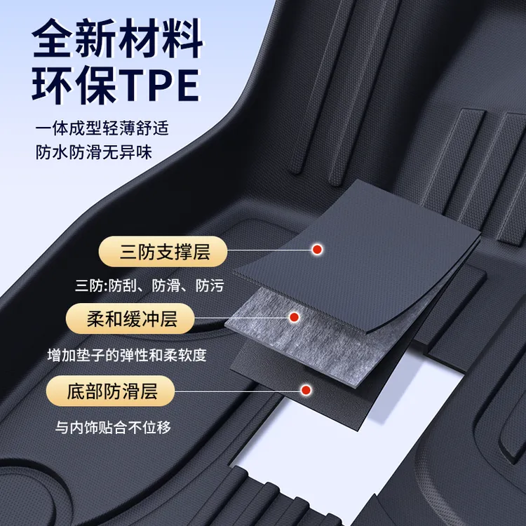 适用于特斯拉modely3焕新汽车配件TPE脚垫专用防水防滑TPE脚垫