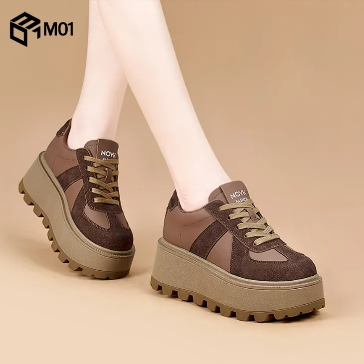 M01爆款德训休闲女板鞋秋季新款松糕厚底百搭运动2025老爹鞋ins