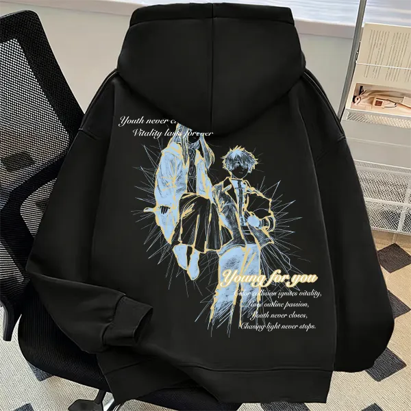 重磅500克纯棉葬送的芙莉莲动漫印花连帽卫衣情侣装休闲百搭ins风