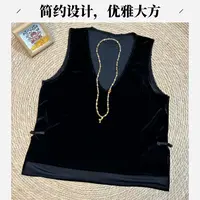薄款吊带款常规款宽松型拼接马甲黑色复古时尚百搭女士通勤休闲