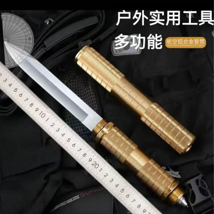 战术棍金箍棒多功能锋利小刀野营把玩